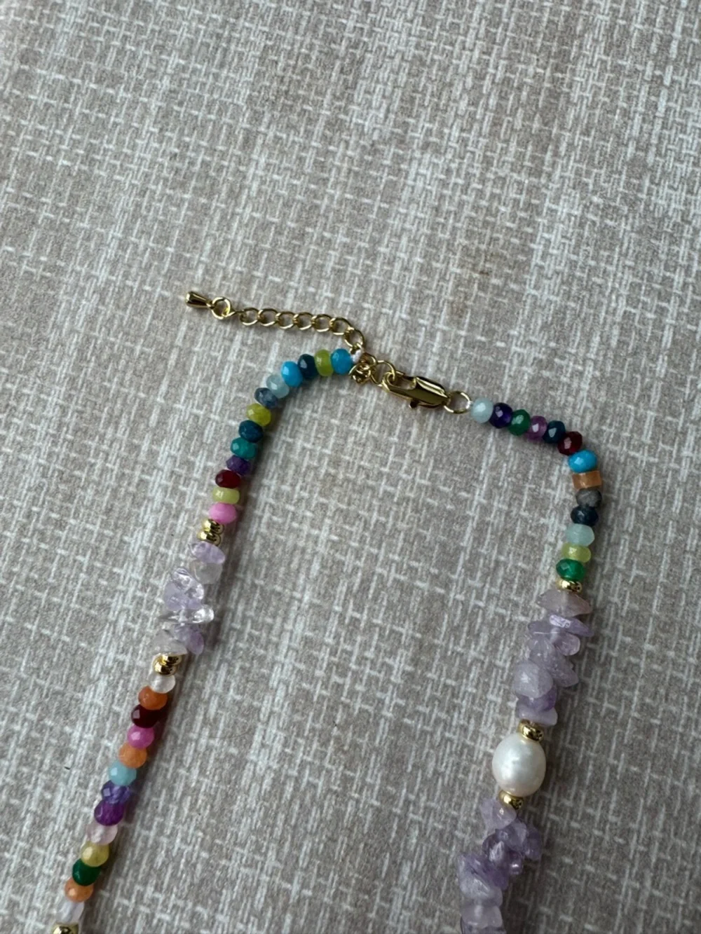 NWOT Tuckernuck Rainbow Gemstone and Pearl Necklace